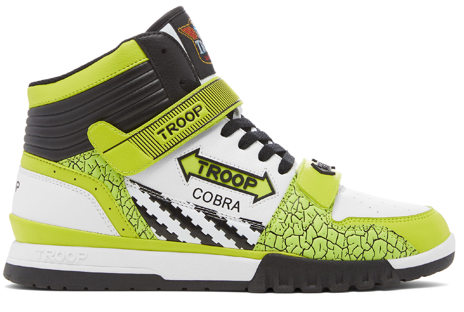 Velcro Strap Troop Cobra Sneakers Troop Cobra Mid White/Lime/Black